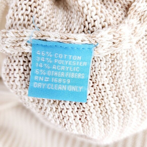 J McLaughlin Beige Cream Striped Knit Top Rolled V-Neck Pullover Sweater Size XS - Picture 6 of 6